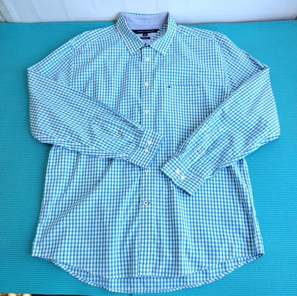 Tommy Hilfiger Mens Classic Fit Checked Plaid Shirt XL - Picture 6 of 14
